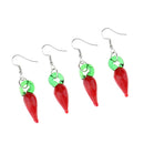 2 Pairs Lampwork Glass Chili Pepper Dangle Earring Statement Earring Jewelry