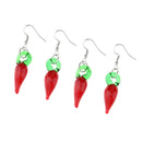 2 Pairs Lampwork Glass Chili Pepper Dangle Earring Statement Earring Jewelry