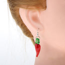 2 Pairs Lampwork Glass Chili Pepper Dangle Earring Statement Earring Jewelry