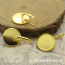 20 Pcs Leverback Dangle DIY Earring Findings with Round Cabochon Settings - Gold