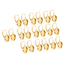 20 Pcs Leverback Dangle DIY Earring Findings with Round Cabochon Settings - Gold