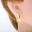 20 Pcs Leverback Dangle DIY Earring Findings with Round Cabochon Settings - Gold