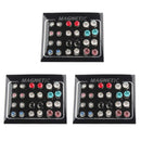 12 Pair Mixed Size Multi-Color Crystal Rhinestone Magnetic Earrings Ear Stud