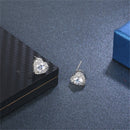 1 Pair Ladies Fashion White Gold Plated Heart Shape Zircon Ear Stud Earrings