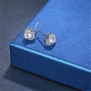 1 Pair Ladies Fashion White Gold Plated Heart Shape Zircon Ear Stud Earrings