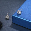 1 Pair Ladies Fashion White Gold Plated Heart Shape Zircon Ear Stud Earrings