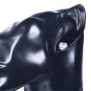 1 Pair Ladies Fashion White Gold Plated Heart Shape Zircon Ear Stud Earrings