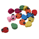100pcs Mixed Painted Ladybug Wood Spacer Beads Wooden Beads For Bracelet Necklace DIY