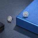Women Girls Wedding Crystal Zircon Double Loop Studs Earrings Jewelry