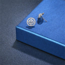 Women Girls Wedding Crystal Zircon Double Loop Studs Earrings Jewelry