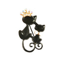 Cute Alloy Couples Crown Bowknot Lovely Cat Brooch Girls Collar Accessory