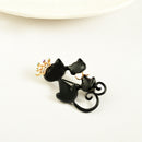 Cute Alloy Couples Crown Bowknot Lovely Cat Brooch Girls Collar Accessory