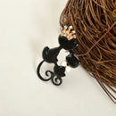 Cute Alloy Couples Crown Bowknot Lovely Cat Brooch Girls Collar Accessory
