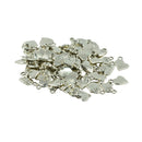 100 Pieces Alloy Heart Shape with 3D Rose Pendnat Charms DIY Craft for Necklace
