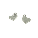 100 Pieces Alloy Heart Shape with 3D Rose Pendnat Charms DIY Craft for Necklace