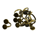 10pcs Bronze Tone Adjustable Spiral Ring Base Settings Blanks Findings