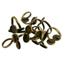 10pcs Bronze Tone Adjustable Spiral Ring Base Settings Blanks Findings