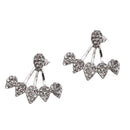 Fashion Peach Heart Shape Stud Earrings Crystal Rhinestone Wedding Jewelry