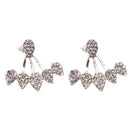 Fashion Peach Heart Shape Stud Earrings Crystal Rhinestone Wedding Jewelry