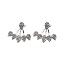 Fashion Peach Heart Shape Stud Earrings Crystal Rhinestone Wedding Jewelry