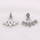 Fashion Peach Heart Shape Stud Earrings Crystal Rhinestone Wedding Jewelry