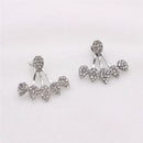 Fashion Peach Heart Shape Stud Earrings Crystal Rhinestone Wedding Jewelry