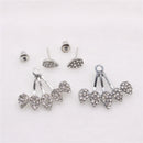 Fashion Peach Heart Shape Stud Earrings Crystal Rhinestone Wedding Jewelry