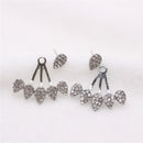 Fashion Peach Heart Shape Stud Earrings Crystal Rhinestone Wedding Jewelry