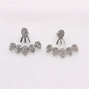 Fashion Peach Heart Shape Stud Earrings Crystal Rhinestone Wedding Jewelry