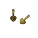 100pcs Glue on Bails For Pendants Heart Shape Charms Beads Jewlery Making