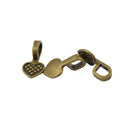 100pcs Glue on Bails For Pendants Heart Shape Charms Beads Jewlery Making