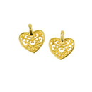 50 Pieces Filigree Heart Hollow Out Earring Necklace Bracelet Pendant Findings