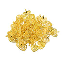 50 Pieces Filigree Heart Hollow Out Earring Necklace Bracelet Pendant Findings