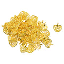50 Pieces Filigree Heart Hollow Out Earring Necklace Bracelet Pendant Findings