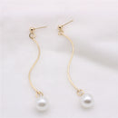 Women Imitation Pearl Long Drop Dangle Earrings Eardrop Piercing Jewelry