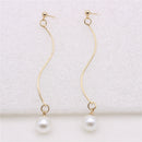 Women Imitation Pearl Long Drop Dangle Earrings Eardrop Piercing Jewelry