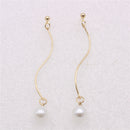 Women Imitation Pearl Long Drop Dangle Earrings Eardrop Piercing Jewelry