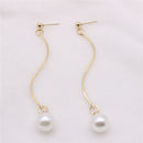 Women Imitation Pearl Long Drop Dangle Earrings Eardrop Piercing Jewelry