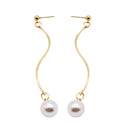 Women Imitation Pearl Long Drop Dangle Earrings Eardrop Piercing Jewelry
