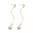 Women Imitation Pearl Long Drop Dangle Earrings Eardrop Piercing Jewelry