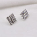 1 Pair Fashion Women Earrings Rhinestone Square Ear Stud Earrings Jewelry