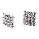 1 Pair Fashion Women Earrings Rhinestone Square Ear Stud Earrings Jewelry