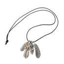 Bohemia Metal Feather Shape Eagle Claw Pendant Necklace Retro Collection