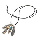 Bohemia Metal Feather Shape Eagle Claw Pendant Necklace Retro Collection
