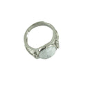Vintage Fashion Hollow Filigree Ring Natural White Turquoise Ring Adjustable