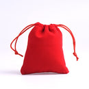10Pcs Red Rectangle Velvet Drawstring Pouches for Jewelry Wedding Favor Gift