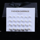 12 Pairs Stainless Steel Earrings Imitation Pearl Earrings Women Girls 3-6mm