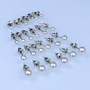12 Pairs Stainless Steel Earrings Imitation Pearl Earrings Women Girls 3-6mm