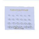 12 Pairs Stainless Steel Earrings Imitation Pearl Earrings Women Girls 3-6mm