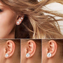 12 Pairs Stainless Steel Earrings Imitation Pearl Earrings Women Girls 3-6mm